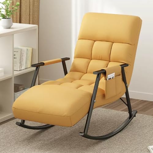 Chaise à bascule jaune contre le mal de dos avec dossier inclinable doux pour salon - 2