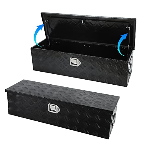 Frperce 39 X 13 X 10 Inch Aluminum Truck Trailer Tool Box With Side Handle,Chest Box Pickup Underbody Truck Bed Storage Toolbox With Lock & 2 Keys, #TOP1