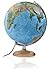 R4 silver: R4 silver - Globus mit 3-D-Oberfläche: 3-D-Doppelbild-Leuchtglobus 30 cm, silberfarb. Metallmeridian, Fuß Buche natur (Reliefglobus)