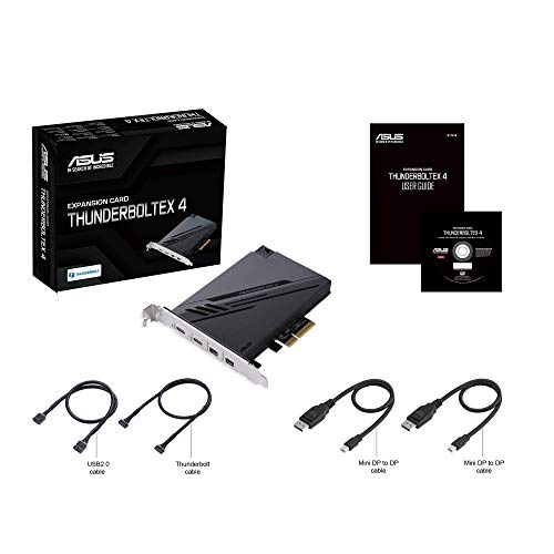 Image of ASUS ThunderboltEX 4 with Intel Thunderbolt 4 JHL 8540 Controller, 2 USB Type-C Ports, up to 40Gb /s bi-Directional Bandwidth, DisplayPort 1.4 Support, up to 100W Quick Charge, Black