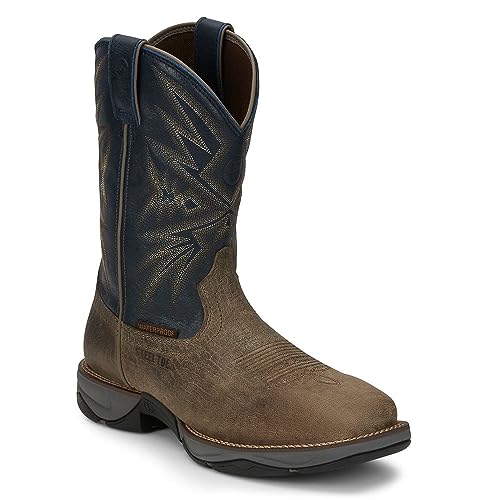 Tony Lama Mens Bartlett 11 Inch Steel Toe Work/Duty - Blue, Brown - Size 11 2E