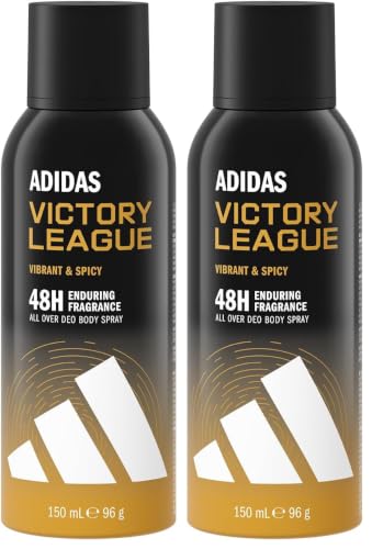 Image of Adidas Victory League 48H Deodorant Body Spray 96g for Men | Long Lasting Fresh Fragrance | Non Staining Vegan Formula | Daily Use Mens Deo Spray | Body Odour Protection | Sporty Masculine Scent