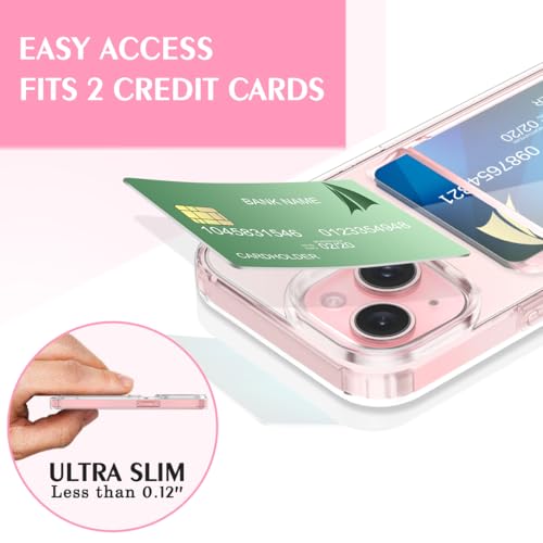 Petocase for iPhone 15 Wallet Case Card Holder Slot Slim Fit Flexible TPU Gel Rubber Soft Skin Silicone Protective Phone Case Cover for Apple iPhone 15 6.1 inch Crystal Clear by Petocase - Used condition - Image 2