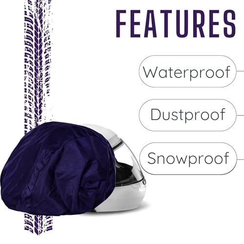 Image of Polyester Helmet Cover - Protects from Dust, Rain, Scratches Dustproof Waterproof Lightweight and Durable Secure Universal Size Storage Bag for Motorcycles Helmets (Pack of 2)