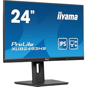 iiyama XUB2493HS-B6 24 inch IPS Slim Bezel, 4ms, Full HD 1920×1080, HDMI/DP, Height Adjustable Stand