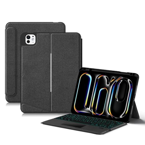 Tastiera retroilluminata per iPad A16 2025 11a generazione 11 10a 11 2022 Custodia per tastiera con touchpad Supporto modalità ritratto magnetica