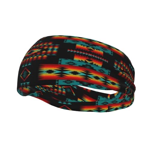 Manqinf Native American Indian Headbands Non Slip Sweatband Fashion Summer Hair Bands For Tennis,Basketball,Running,Gym,Working Out cover