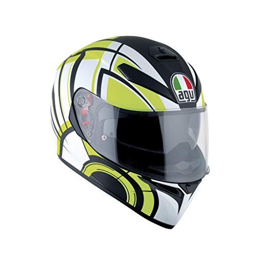 AGV Casco Moto Integrale K-3 Sv E2205 Multi Plk, Avior Matt Bianco/Lime, Taglia S