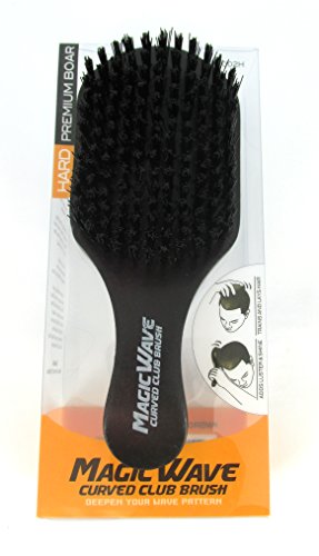 Black Ice Magic Wave 7'' Curved Club Brush Hard Premium Boar #TOP1
