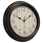Foxtop Retro Silent Non-Ticking Round Classic Clock Quartz Decorative Battery Operated Wall Clock for Living Room Kitchen Home Office 12 Inch (Bronze) - Image 4
