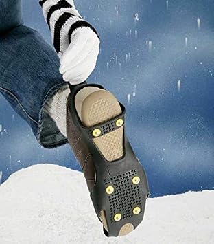 WENKO Ice and Snow Traction Cleats, Black, Minimalist, Size 4-7