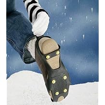 WENKO Ice and Snow Traction Cleats, Black, Minimalist, Size 4-7