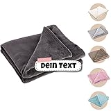 decke bestickt wolle ☝ INDIVIDUELL - individuell für Sie bestickt, mit hochwertigem Stickgarn Made in Germany. Bis zu 30 Zeichen ohne Aufpreis auch super als Bettüberwurf geeignet