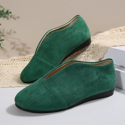 Womens Ballet Mary Jane Flats Slip On Wide Toe Box Round Toe Comfortable Dress Shoes Fashion Casual Retro Hollow Non-Slip Loafer Women Ballerina Wedding Work Office Flat Lazy Shoes3