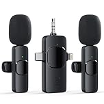 3 in 1 Wireless Lavalier Microphone for iPhone Android Camera USB-C, Noise Canceling Wireless Mini Microphone for YouTube, TikTok, Vlog, Game Live Streaming, Interviews, Video Recording