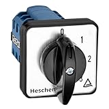 Poids net : 143 g Heschen Commutateur de sélecteur de came rotatif universel LW28-20/0-4.4 660V 20A 5 positions 4 phases 16 bornes CE