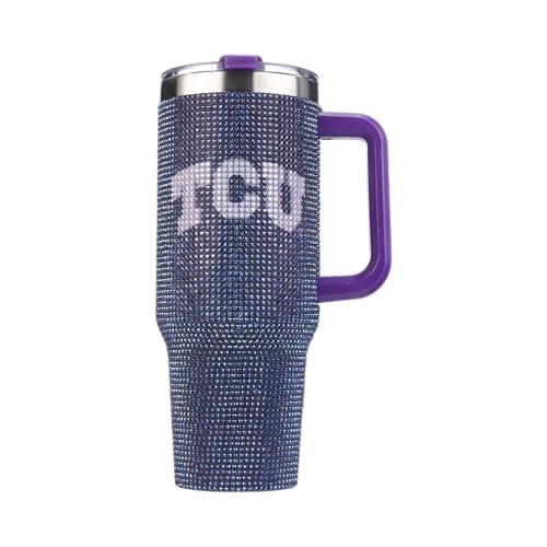 Image of The Memory Company | Licensed NCAA 40oz TC Bling Game Day Tumbler with Team Logo,Texas Christian University