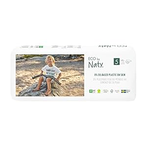 Eco by Naty Baby Nappies, Size 5, 80 Ct, Plant-based with 0% Oil Plastic on Skin