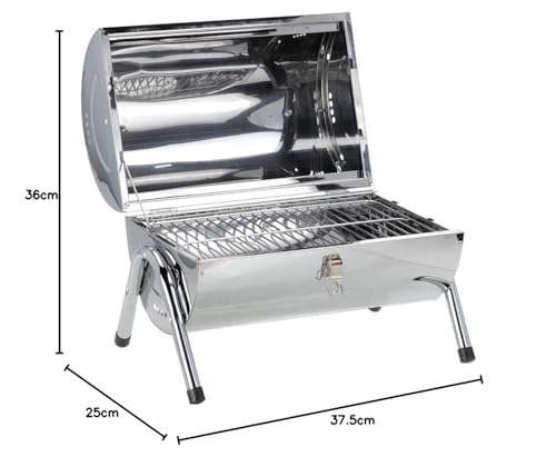 Hi-Gear Stainless Steel Double Sided BBQ with Twin Sided Grill Function, Lightweight, Compact, Foldable, Portable Oil Drum Barbecue, Ideal for Camping, Festivals & Picnics, with Carry Handle, Silver 8 Hi-Gear Stainless Steel Double Sided BBQ with Twin Sided Grill Function, Lightweight, Compact, Foldable, Portable Oil Drum Barbecue, Ideal for Camping, Festivals & Picnics, with Carry Handle, Silver - Image 8
