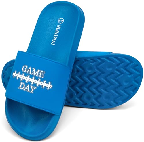 Image of INMINPIN Kids Boys Girls Ball Sprots Slides Sandals Ultra Comfortable Beach Pool Shower Shoes House Slide Indoor Outdoor for Sports Fan