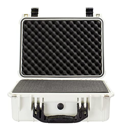 Eylar Standard 16" Gear, Equipment, Hard Camera Case Waterproof With Foam Tsa Standards (White) #TOP5