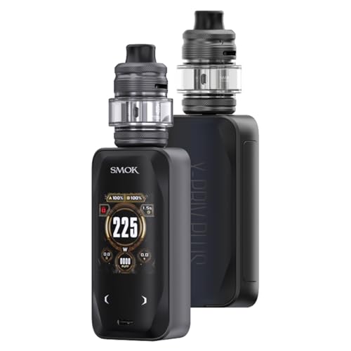 SMOK X-Priv Plus Kit |Smok X-Priv Plus Mod 225W con 5.5ml TF-D SubTank Fit D-Coil 0.15/0.23ohm Cigarrillo Electrónico DTL Vape sin nicotina (Negro) (Black)