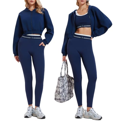 Airfree Two Piece Sets for Women Fall Sweatshirt Zip Up