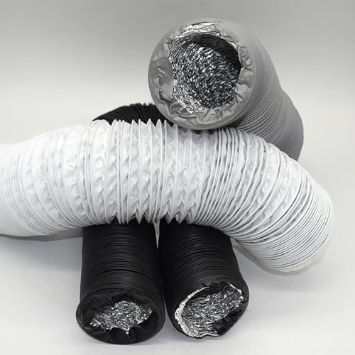 ダクトホース 6M フレキシブルダクト 蛇腹ダクト 換気用アルミホース 排気ダクト 蛇腹式 自由伸縮 ホース 排気ダクト アルミダクト 送風ダクト 乾燥機/ダクトファン/エアコン/塗装ブース用 簡単収納 耐熱 防水 (ブラック,175mm)