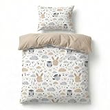 BABYSAFE Funda Nórdica Cuna 90x120 cm y Funda de Almohada 40x60 a Juego - 100% Algodón Certificado Oeko-Tex - Funda Edredón Bebé para Cuna, Made in Europe