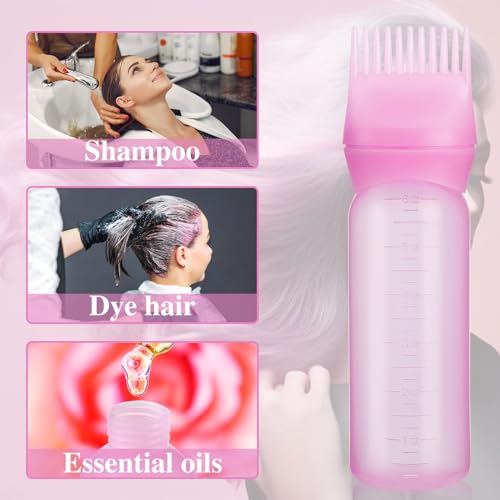 image for Pimoys 2 Pack Root Comb Applicator Bottle, 6 Ounce Oil Applicator for 