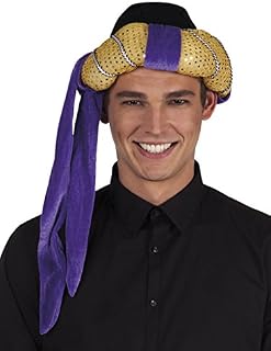 BOLAND 81002 Turban Hat Sultan Omar, Gold/Purple, Assorted