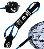 Premium Surf Leash [1 Year Warranty] Maximum Strength, Lightweight, Kink-free, Perfect for All Types of Surfboards. 7mm thick (1/4