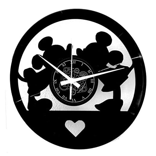 Instant Karma Clocks Väggklocka av vinyl skiva klocka med möss kärlek vänner motiv upcycling design deco vintage vägg retro klocka hem dekorationer, presentidé, handgjorda