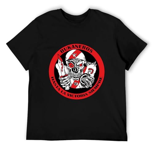MQTFashFB Rayo Vallecano Bukaneros Mens T Shirt Print Cotton Tops White L White