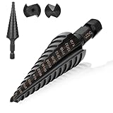 OXMUL M35 Step Drill Bits for Metal, 1/8' to 1/2', Cobalt Bit, Heavy Duty for Stainless Steel,Hard Steel, Aluminum, Copper, Wood, 13-Steps, Z18-205