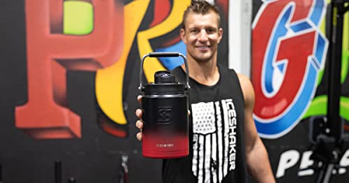 Ice Shaker 64 Oz Water Bottle, Half Gallon Water Jug, Stainless Steel Water Bottle With Straw, As Seen On Shark Tank, Insulated Water Bottle With Straw, Navy And Black #TOP4