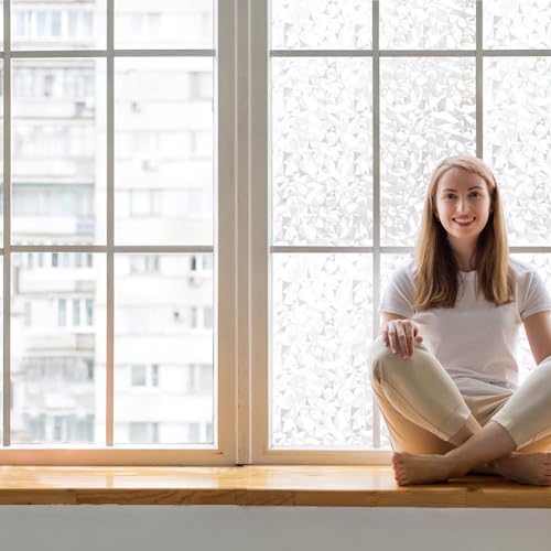 Vsudo Frosted Privacy Window Film, Geometric Diamond Pattern thumb #1