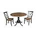 IC International Concepts Chairs Dining Table Set, Hickory/Washed Coal
