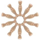 Veemoon 10 Pezzi Pilastri Balaustre in Legno Massello Decorativi per Casa e Giardino, Fusi Artigianali Romani per Piccolo Ponte e Arredamento Scale
