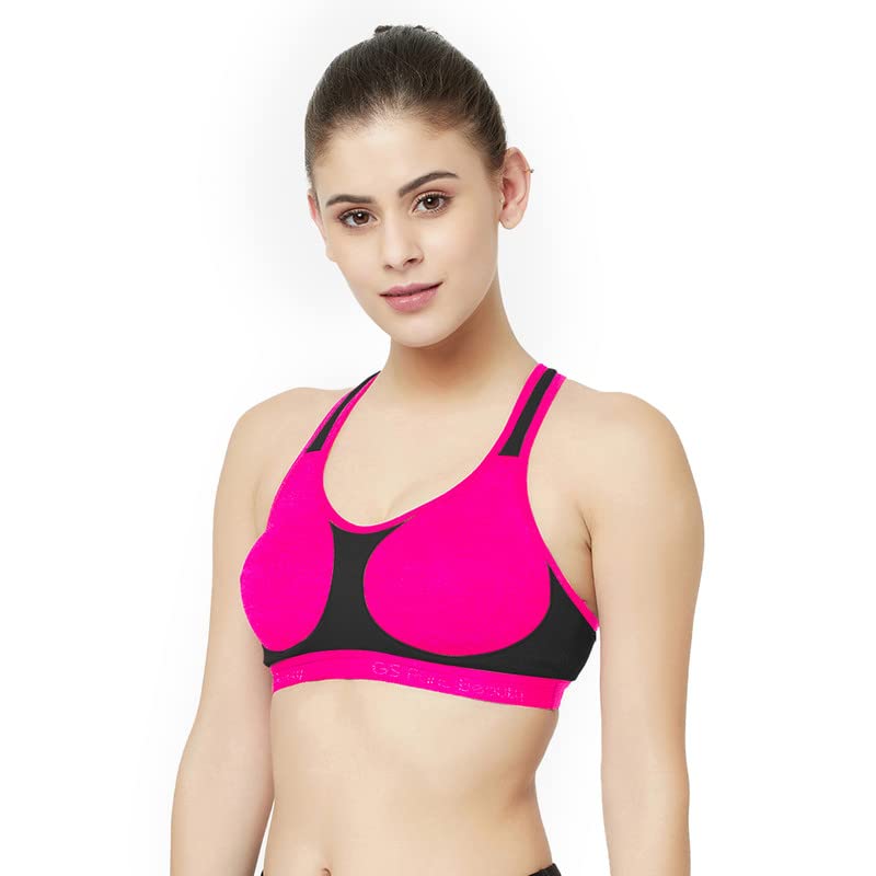 Image of Groversons Paris Beauty Women's Non-Padded Non-Wired Racer Back Sports Bra (BR172)