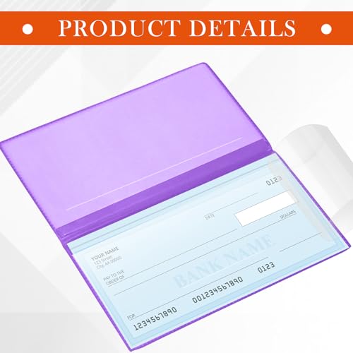 Image of Geyoga 6 Pcs Vinyl Checkbook Cover Personal Top Tear Checkbook Cover Holder Vinyl Check Holder for Men Women(Bright Color)
