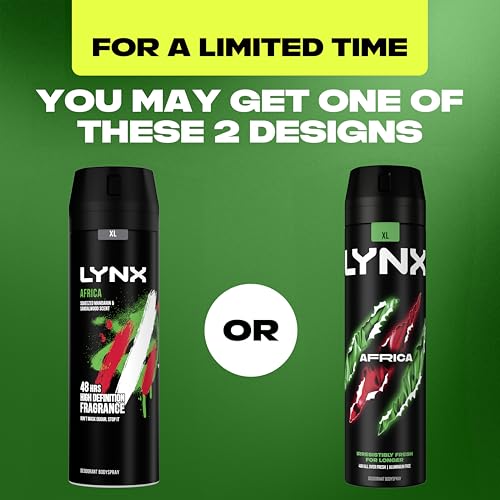 Lynx Africa Aerosol Bodyspray 48 hours of odour-busting zinc tech deodorant to finish your style 200 ml