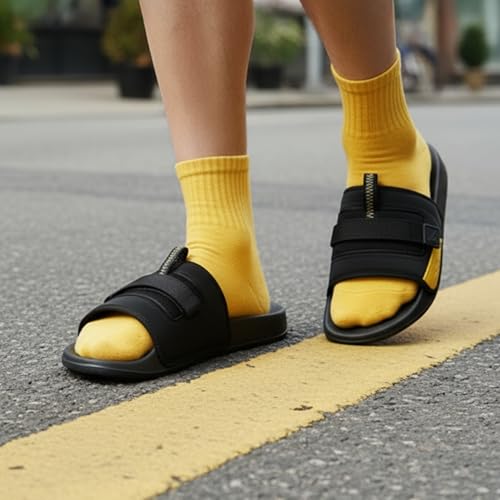 Image of Boldfit Sliders for Man,Breathable Mesh One Piece Build,Easy Clean PU Upper,Ultra-Light EVA Sole Slippers for Man,All Day Cushioned Footbed,Anti-Slip Outsole-Modern Two-Tone Design Everyday Wear