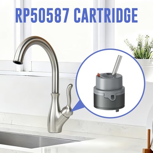 Image of RP50587 Cartridge Replacement for Delta Most DST Single Handle Kitchen and Bathroom Faucets, Compatible with 36mm DIAMOND Seal Technology Models, Includes RP51503 Bonnet Nut