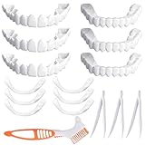 Daozhogo 16 Stück Zähne zum Aufstecken Set, Provisorische Silikon Veneers Zahnprothesen, Natürliches Aussehen Wiederverwendbar