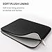 RAINYEAR 13 Inch Laptop Sleeve Soft PU Leather Case Water Resistant Padded Zipper Protective Carrying Bag Compatible with 13.3" Notebook Computer Chromebook Ultrabook(Black)