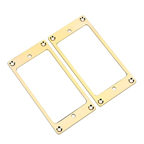 Pickup Frame Mounting Rings, 2Pcs Metal Humbucker Pickup Ring Electric Guitars Replacement Parts(Gold)