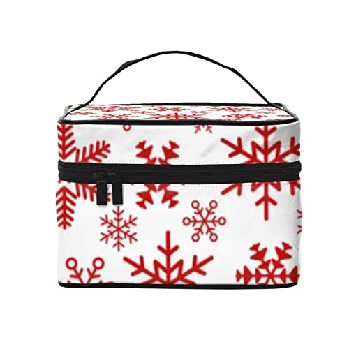 クリスマススノーフレークエルク 化粧ボックス 化粧品収納箱 大容量 人気 おしゃれぶた 可愛い かわいい メイクポーチ コスメポーチ 持ち運び バニティーケース 機能的 仕切り 旅行用 出張用 コスメティックバッグ