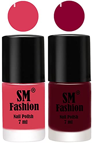 Image of Long Lasting Nail Polish | Nail Paint Combo 7 ml Each) - Set of 2 Rose-Boysenberry
