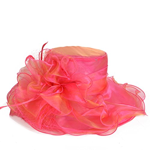 Jesse · Rena Women's Church Derby Dress Fascinator Bridal Cap British Tea Party Wedding Hat (Watermelon Red) #TOP1